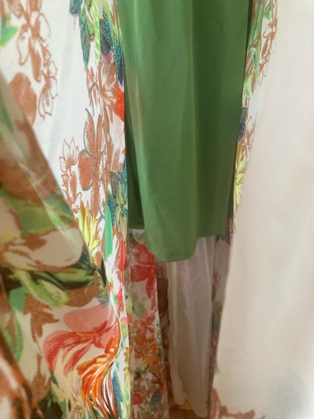 Women Spy Zone Exchange red green long sleeve floral dress size L - Picture 8 of 9